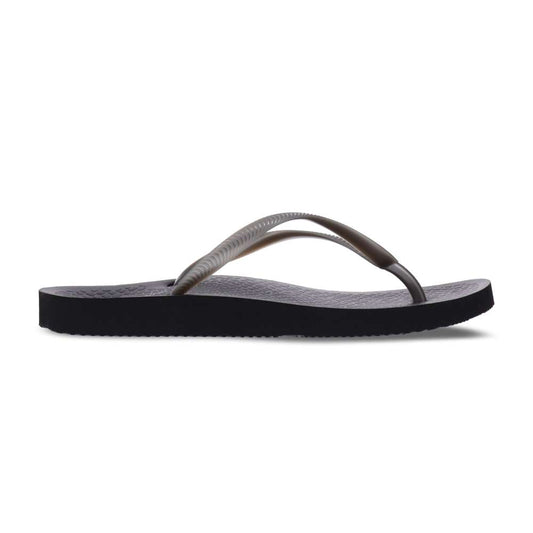 Venice Solid Women's Toe Post Sandal - Black/Pewter