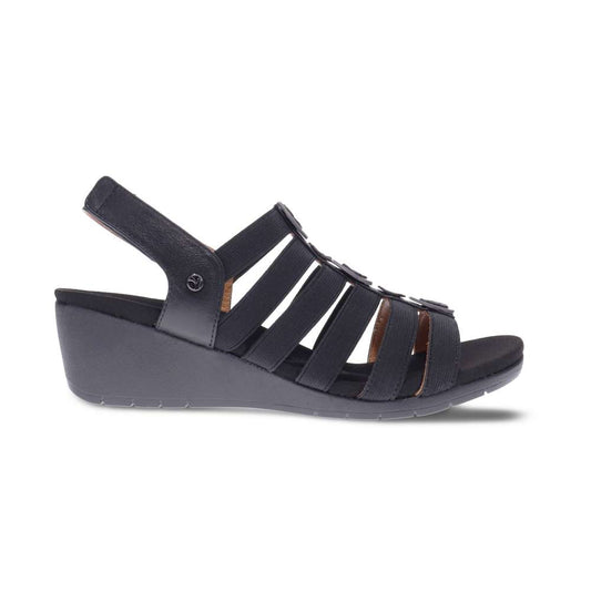 Bari Floral Wedge Sandal - Black French