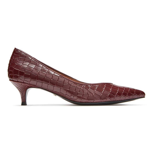 Josie Kitten Heel - Wine Croc