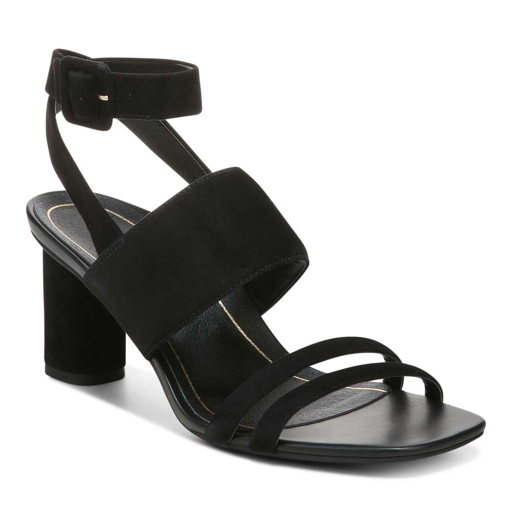 Yasmin Heeled Sandal - Black Suede