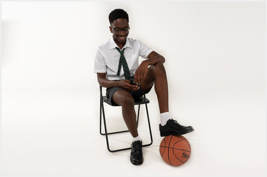 Lifestyle image for Barty Lace-Up School Shoe - Black