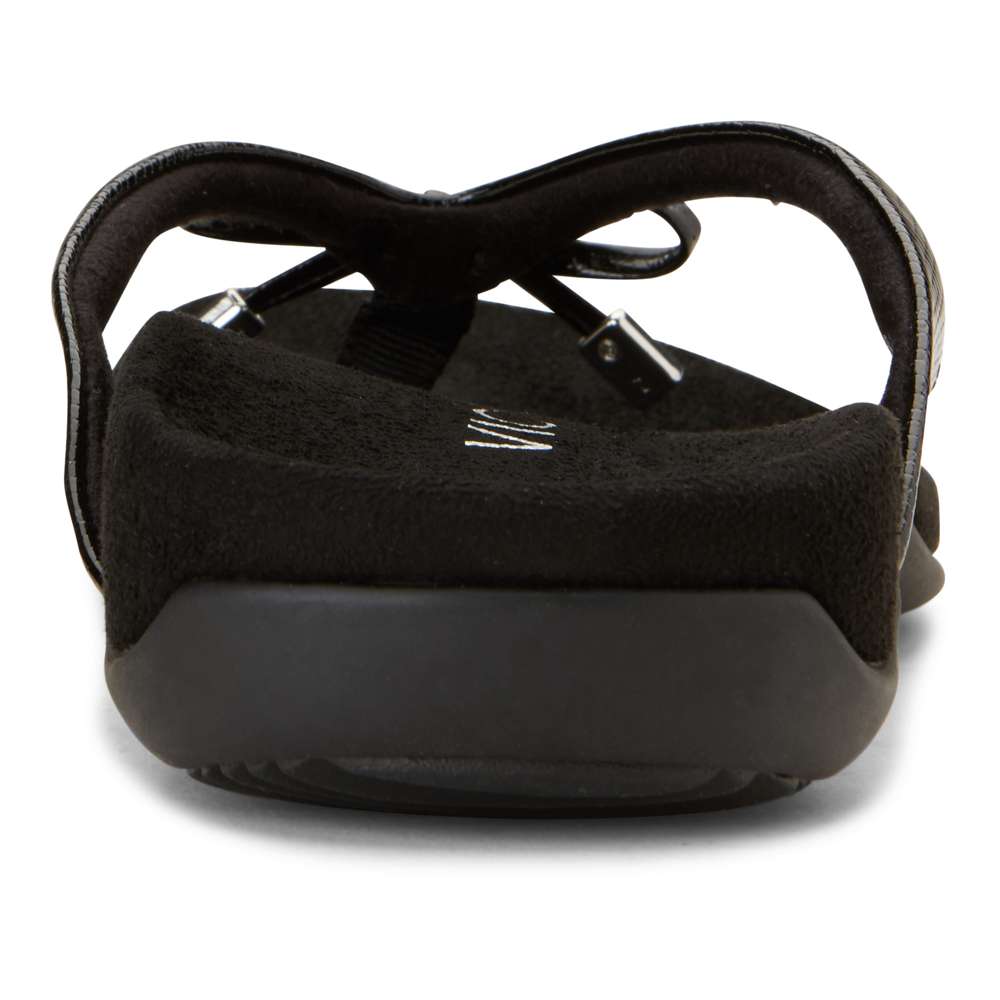 Bella Toe Post Sandal - Black Lizard
