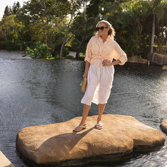 Lifestyle image for Bella Toe Post Sandal - Cream
