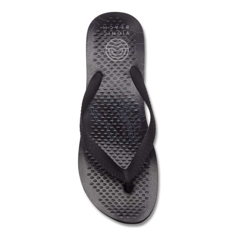 Beach Manly Toe Post Sandal - Black Map
