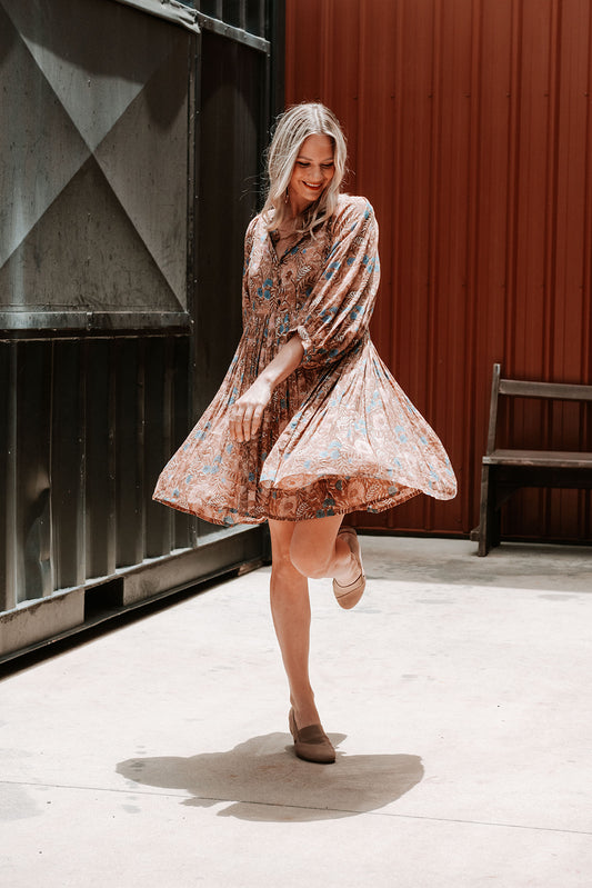 Lifestyle image for Naples Wedge - Toffee Nubuck