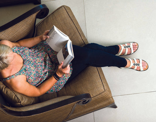 Lifestyle image for Santiago Back Strap Sandal - Pewter