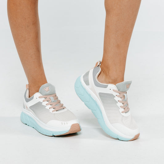 Lifestyle image for Walker Mesh III Active Sneaker - Grey/Lt Blue
