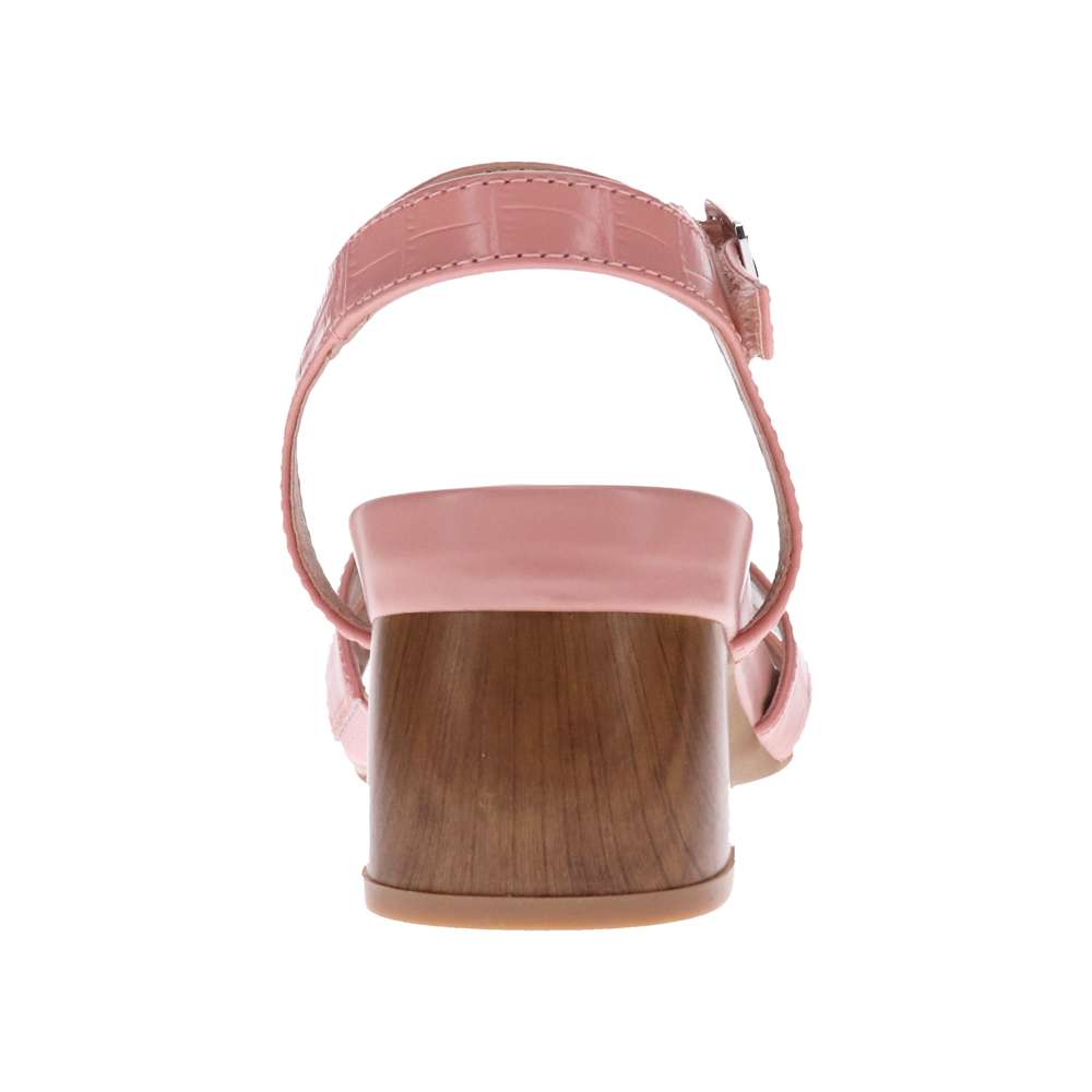 Yara Heeled Sandal - Pale Pink Croc