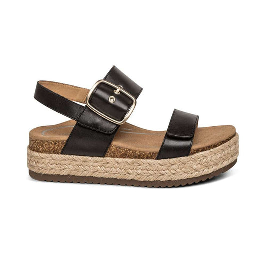 Vania Arch Support Platform Sandal - Black