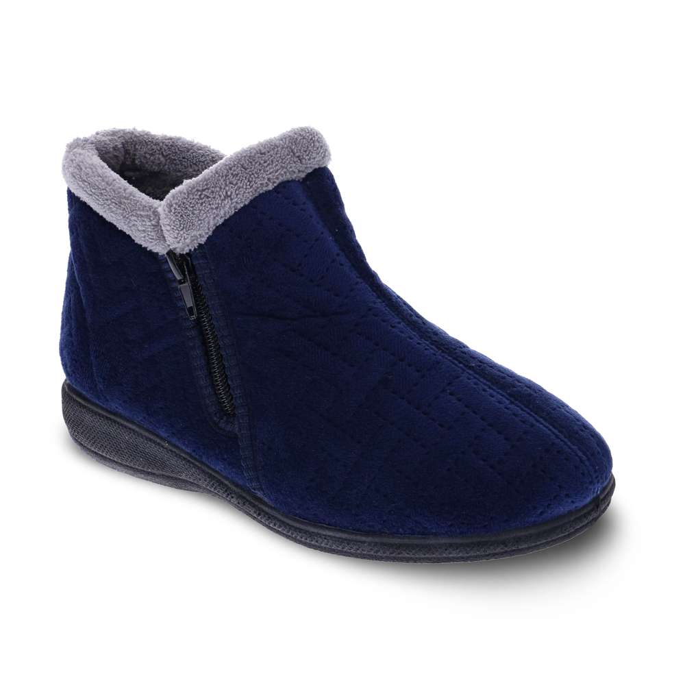 Dahlia Quilt Slipper - Royal Blue
