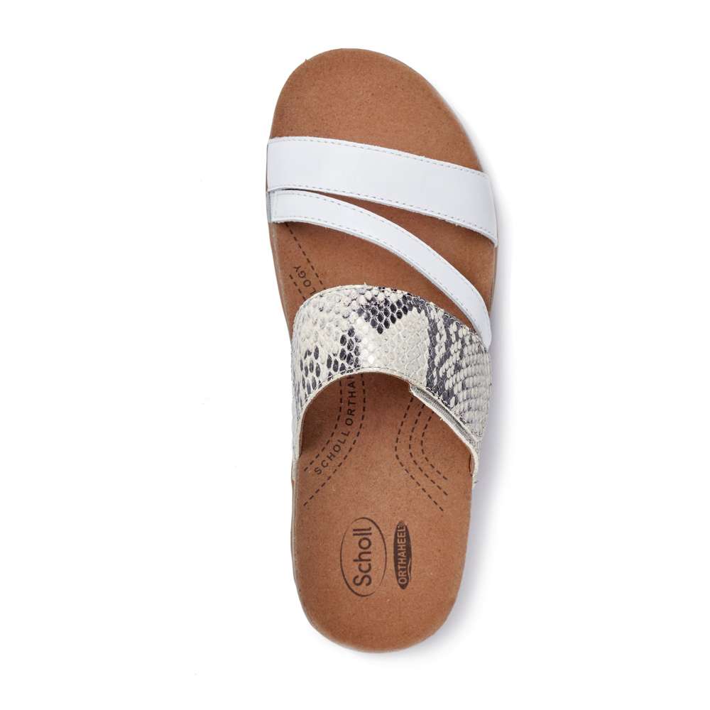 Avery Slide Sandal - White Snake