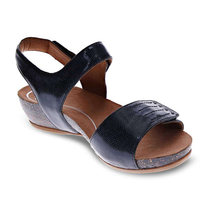 Jasmin Adjustable Wedge - Black Snake