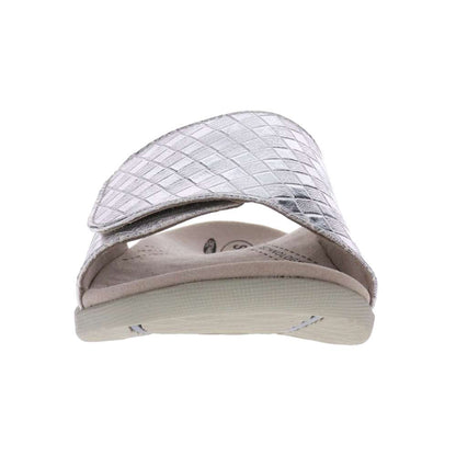 Samos Weave Slide Sandal - White/Silver