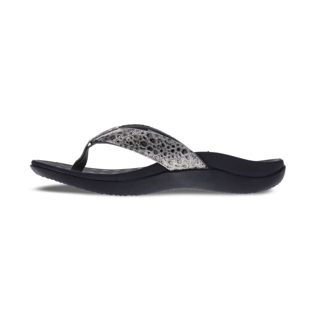Sonoma Reptile Toe Post Sandal - Steel Reptile