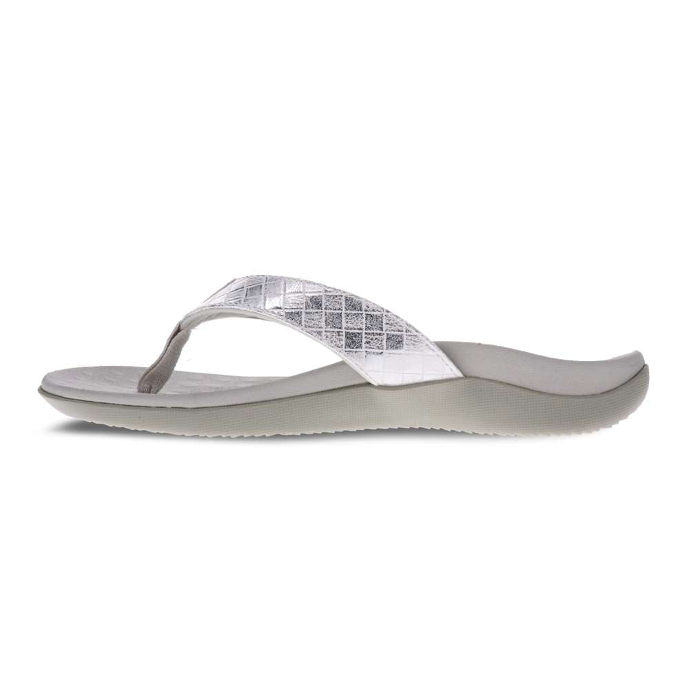 Sonoma Weave Toe Post Sandal - White/Silver Weave