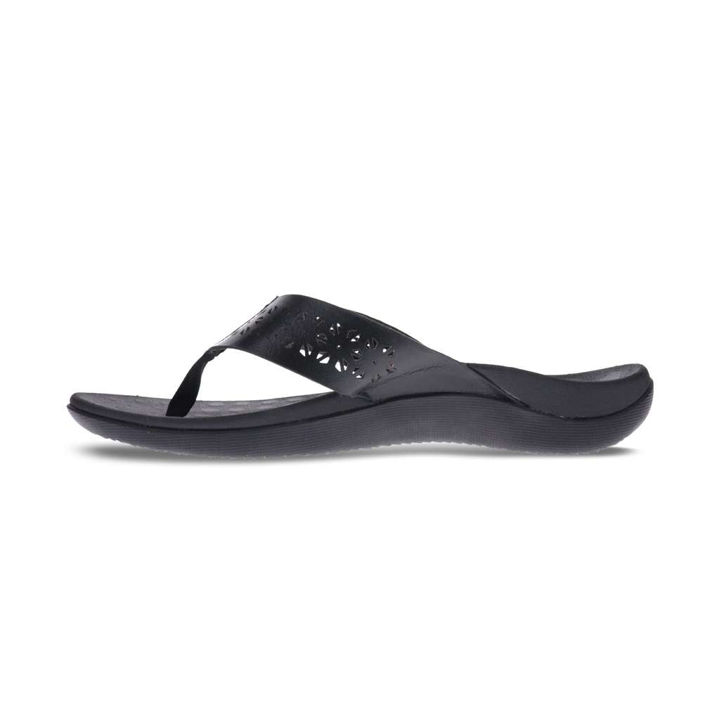 Spangle Toe Post Sandal - Black