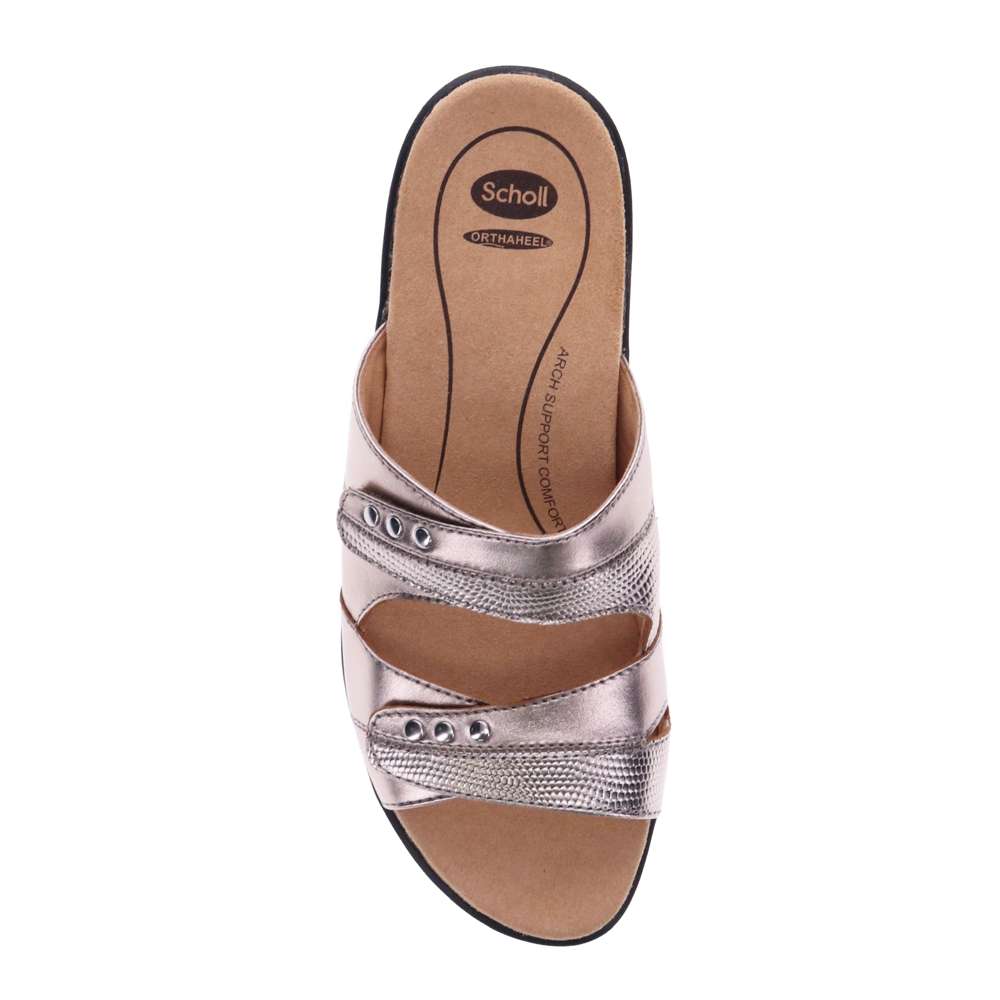 Toni Adjustable Slide Sandal - Pewter
