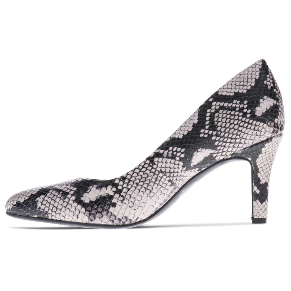 Evie Pump - Black/White Snake
