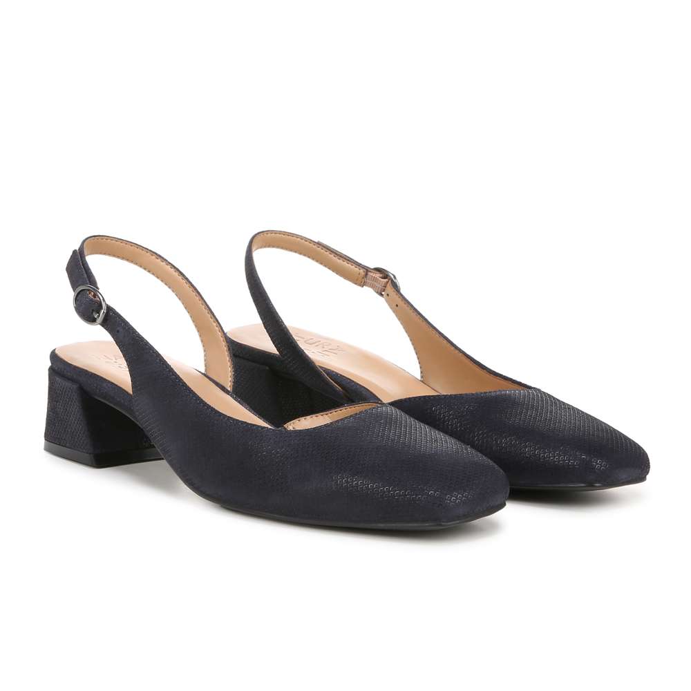 Jayla Sling Back Heeled Sandal - Istmo Navy
