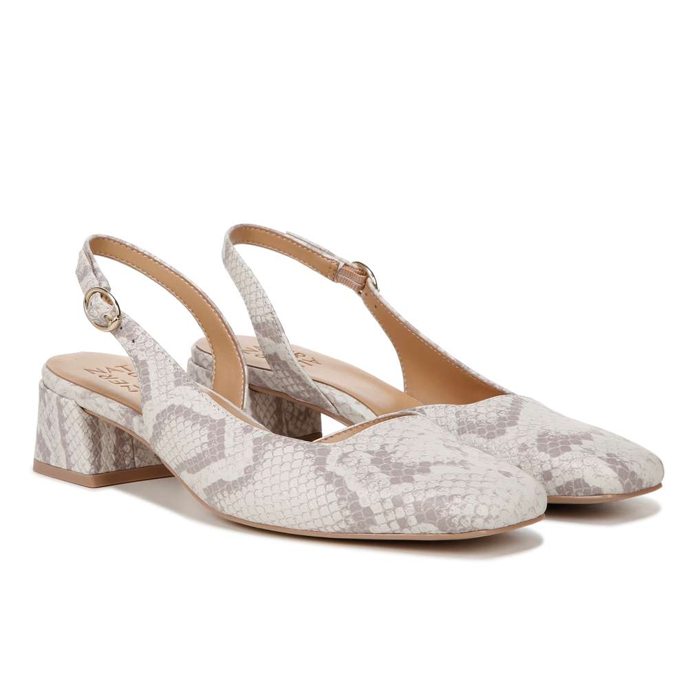 Jayla Sling Back Heeled Sandal - White Multi