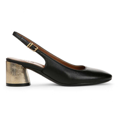 Lane Slingback Pump - Black Leather
