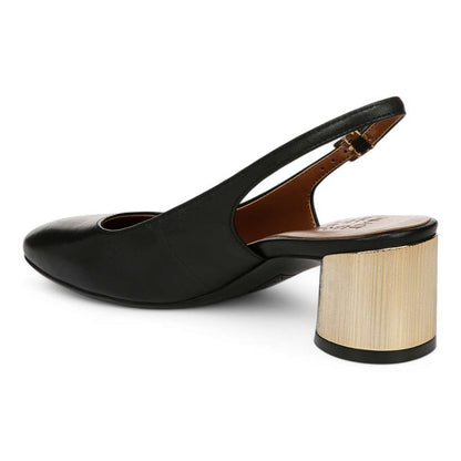 Lane Slingback Pump - Black Leather