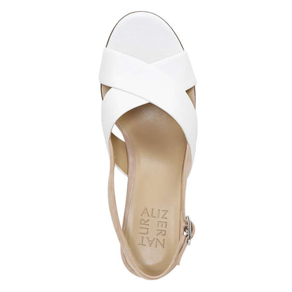 Azalea Block Heel - White/Nude