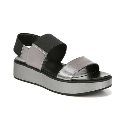 Carys Platform Sandal - Black/Pewter