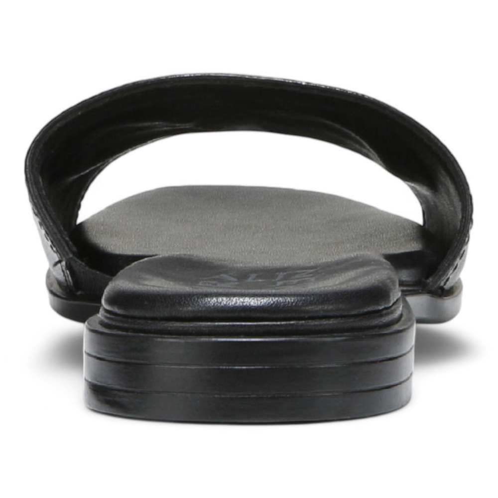 Genevieve Slide - Black Leather