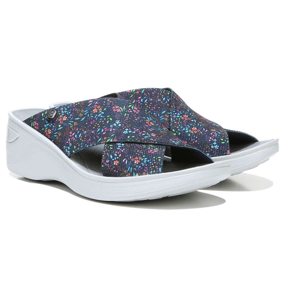 Desire Slide Sandal - Navy Floral