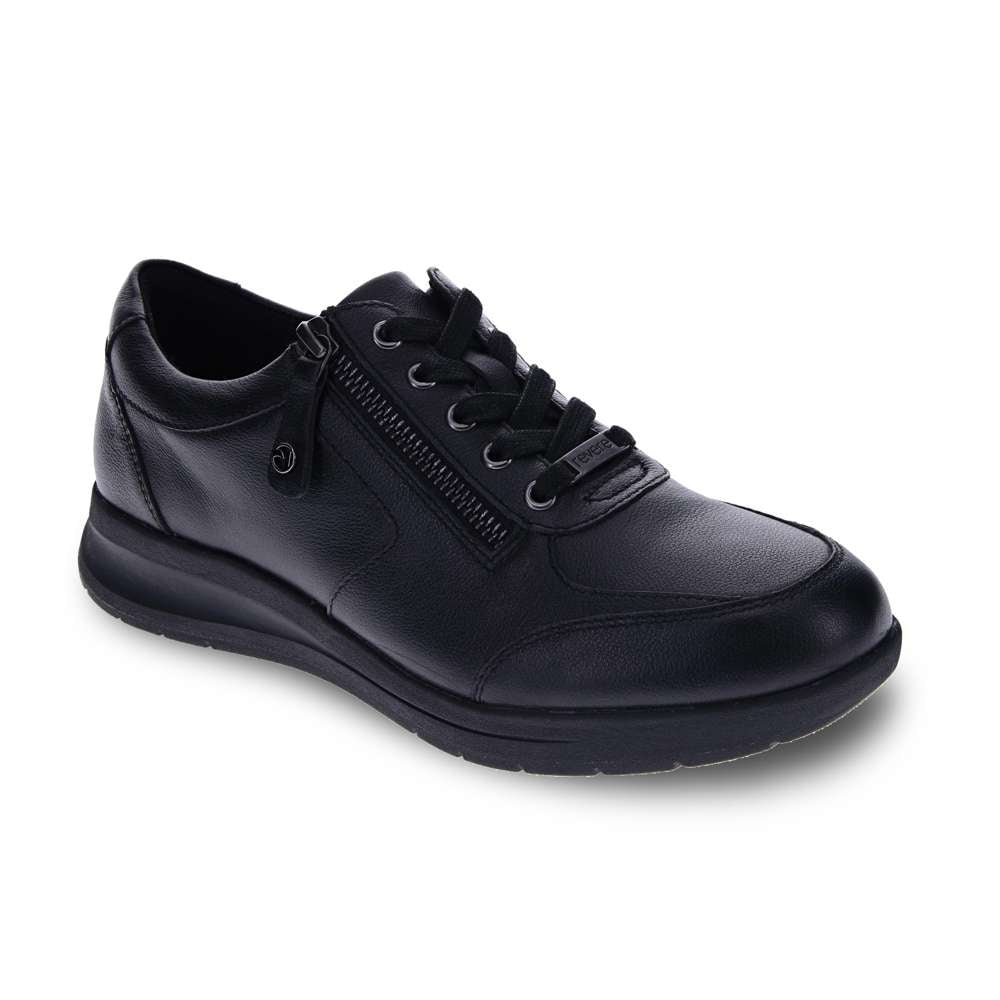 Boston Zip Sneaker - Black French