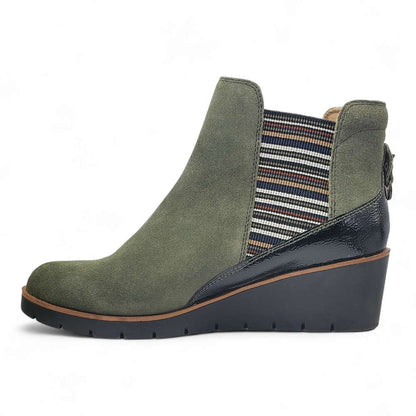 Galway Wedged Boot - Moss Suede