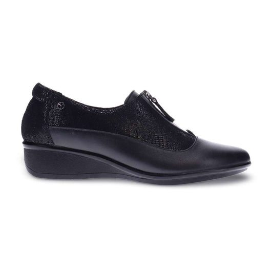 Tangier Zip Loafer - Black French/Lizard