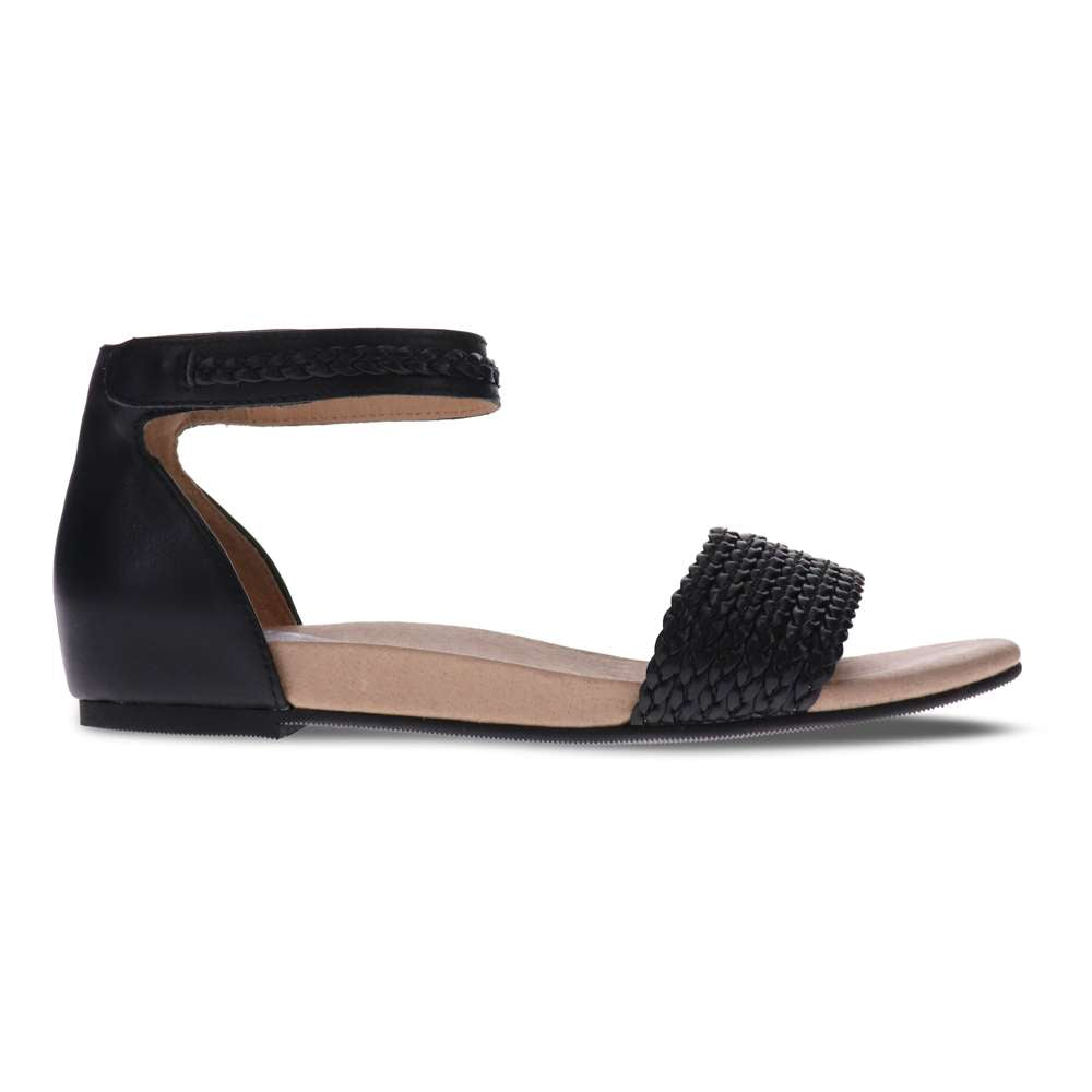Moira Flat Sandal - Black