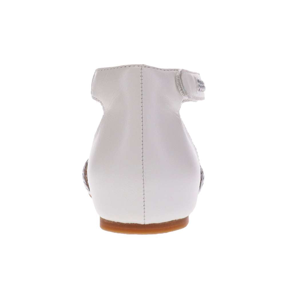 Moira Flat Sandal - Pearl White