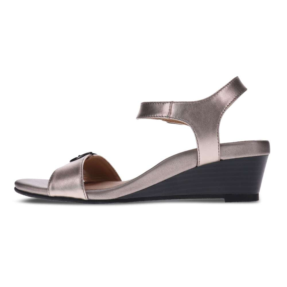 Nadia Wedge Sandal - Pewter