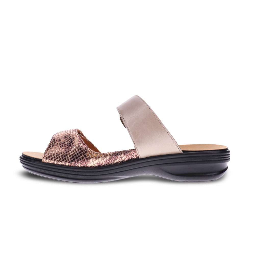 Calais Slide - Champagne/ Bronze Snake