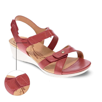 Casablanca Wedge - Ruby Metallic