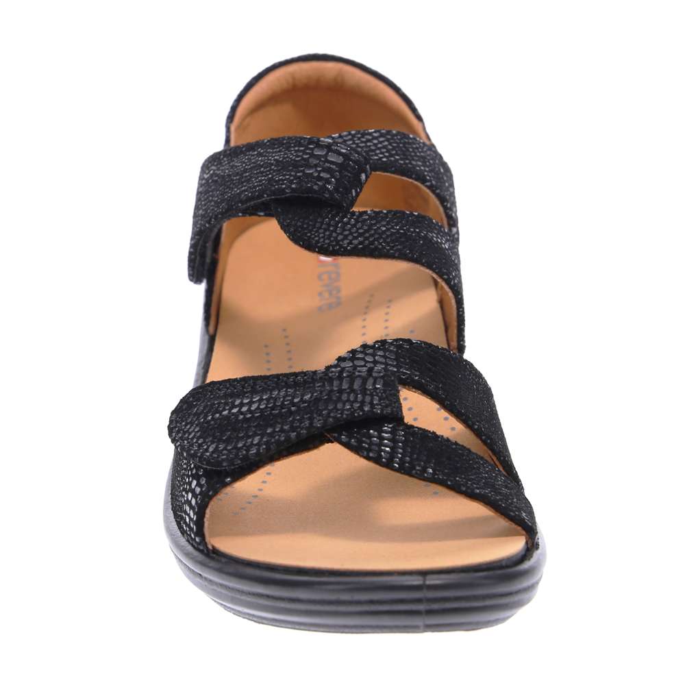 Geneva Sandal - Black Lizard