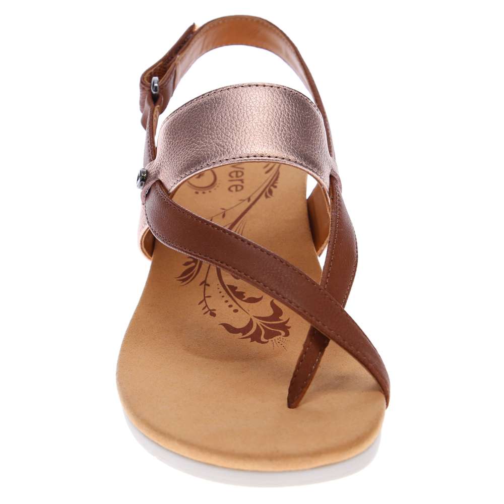 Honolulu Backstrap Wedge - Cognac/Rose