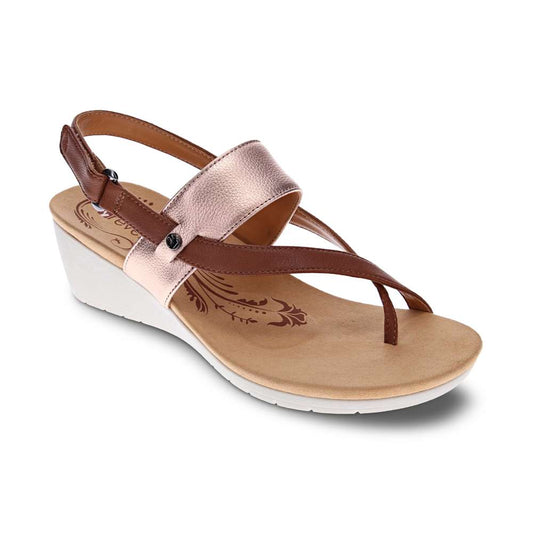 Honolulu Backstrap Wedge - Cognac/Rose