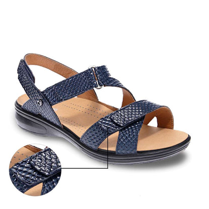 Zanzibar Adjustable Sandal - Navy Snake