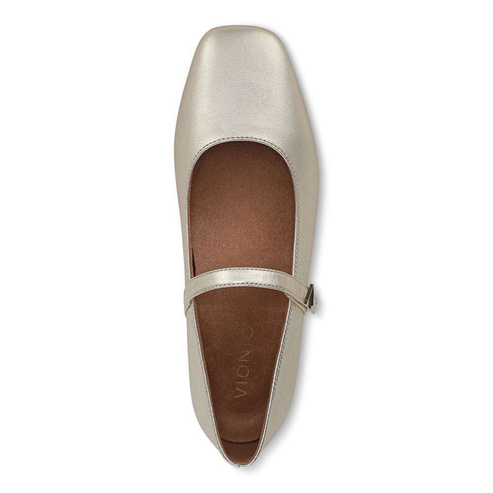 Alameda Mary Jane Flat - Gold