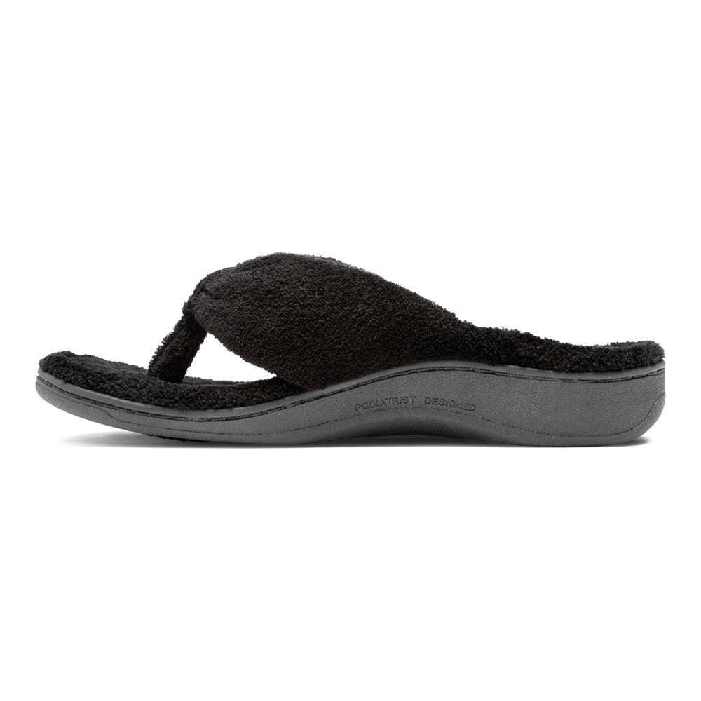 Gracie Toe Post Slipper - Black