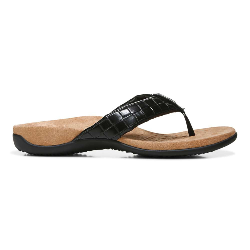 Layne Toe Post Sandal - Black Woven