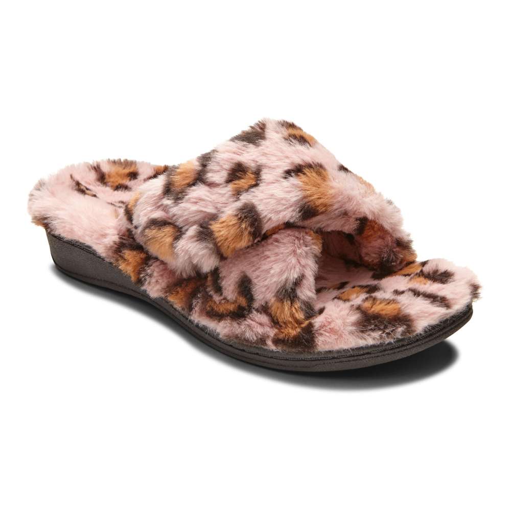 Relax Plush Slipper - Pink Leopard