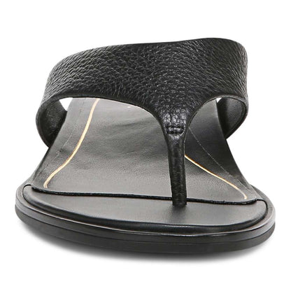 Agave Toe Post Sandal - Black Leather