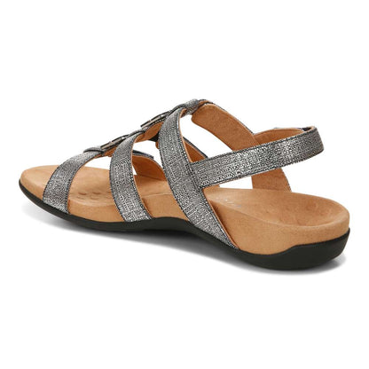 Amber Adjustable Sandal - Black Metallic