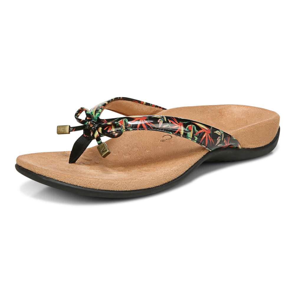 Bella Toe Post Sandal - Black Tropical