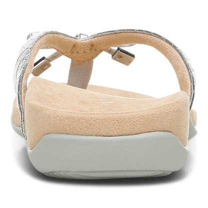 Bella Toe Post Sandal - Silver Metallic Croc